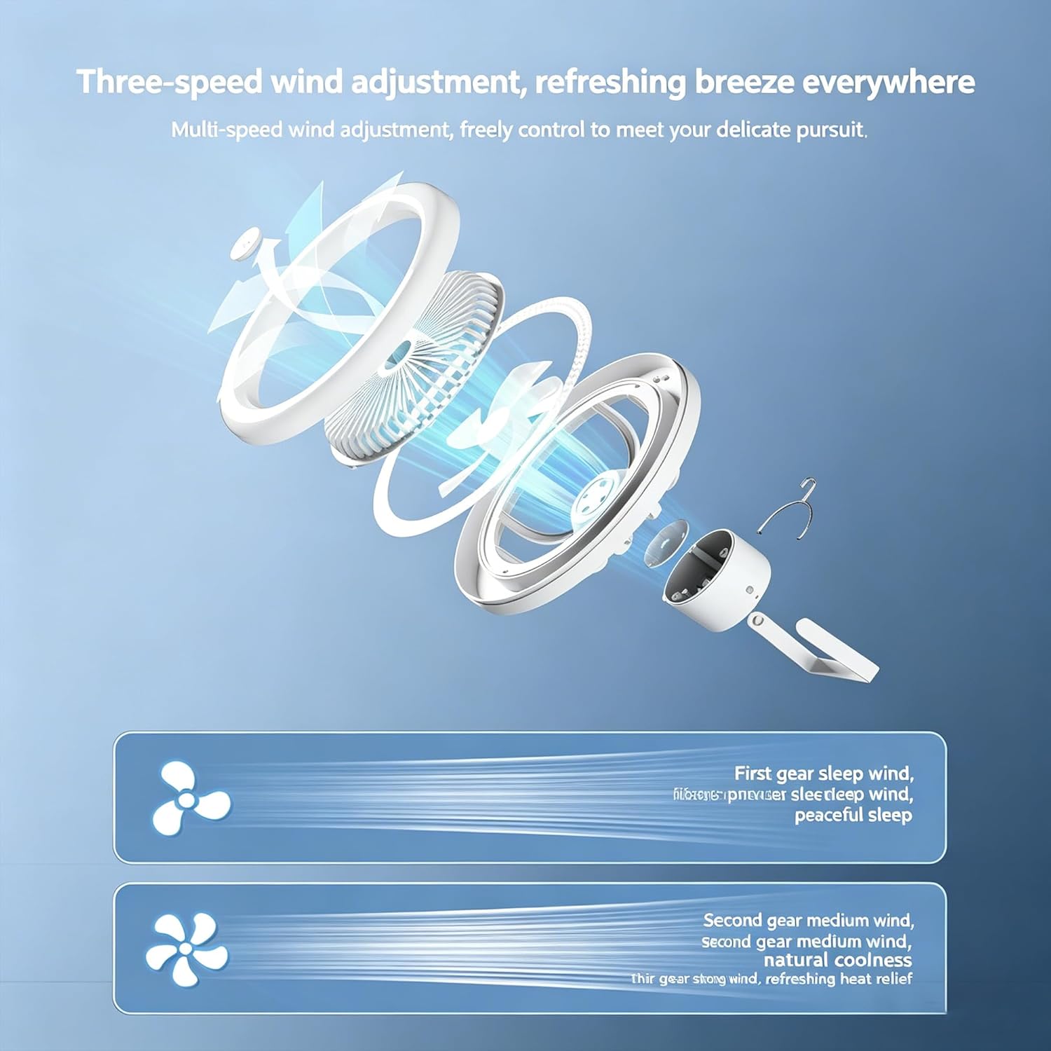 Portable Solar Camping Fan with Light, 10Inch Hanging Socket Fan Light with Remote, 30W Rechargeable LED Fan Light, 3 Speed Wind Remote Control Fan Light for Camping Fishing Emergency Tent