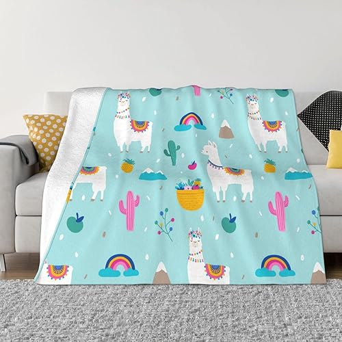 Mantas de vellón suaves y cálidas para sofá y cama, para todas las estaciones, manta mullida y fresca compatible con lindos cactus, cielo azul,