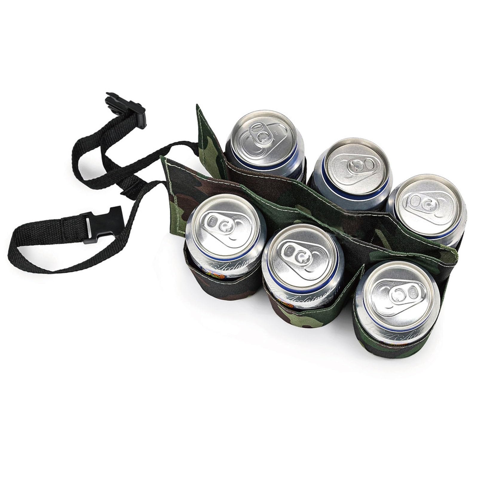 Beer Belt Beer Holster for 6 Beer Bottles Bier, kostium lub akcesoria festiwalowe, nylonowy pasek na butelkę piwa na imprezę, zabawny kostium, Tarnung, m, pasek
