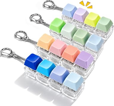 4 Pcs Keyboard Fidget Toy, 4-Button Fidget Toys, Stress Relief Fidget Toys Adults, Funny Fidget Keyboard, Keyboard Clicker Fidget Toy, Fidget Keyring, Fidget Clicker, Clicky Keyboard Fidget Toy