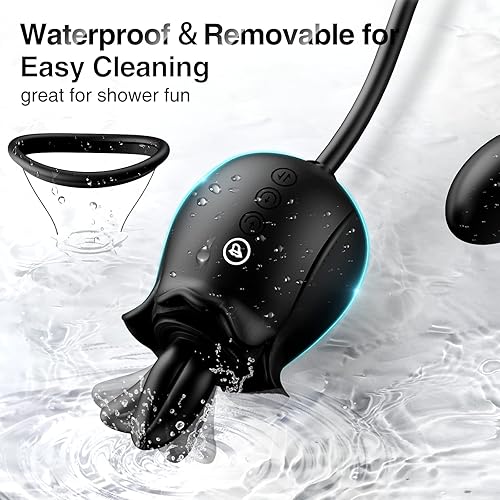 Miniatura 5 de Juguete sexual de rosas para mujer, juguetes sexuales 3 en 1 con 7 lenguas lamiendo y 3 vibradores de empuje, juguetes sexuales para adultos,