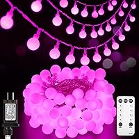 Vista 11 de Minetom Guirnalda de luces con forma de globo, 33 pies, 100 luces LED enchufables, 8 modos con control remoto, mini luces de globo para interiores