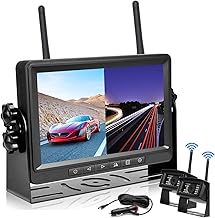 Wireless Digital Rear Camera with 7 Inch HD LCD Monitor, Waterproof IP69, Night Vision, 2x Wireless Rear View Camera, 12V-36V for Truck/Trailer/Camper/Boat/Semi-Trailer/Bus