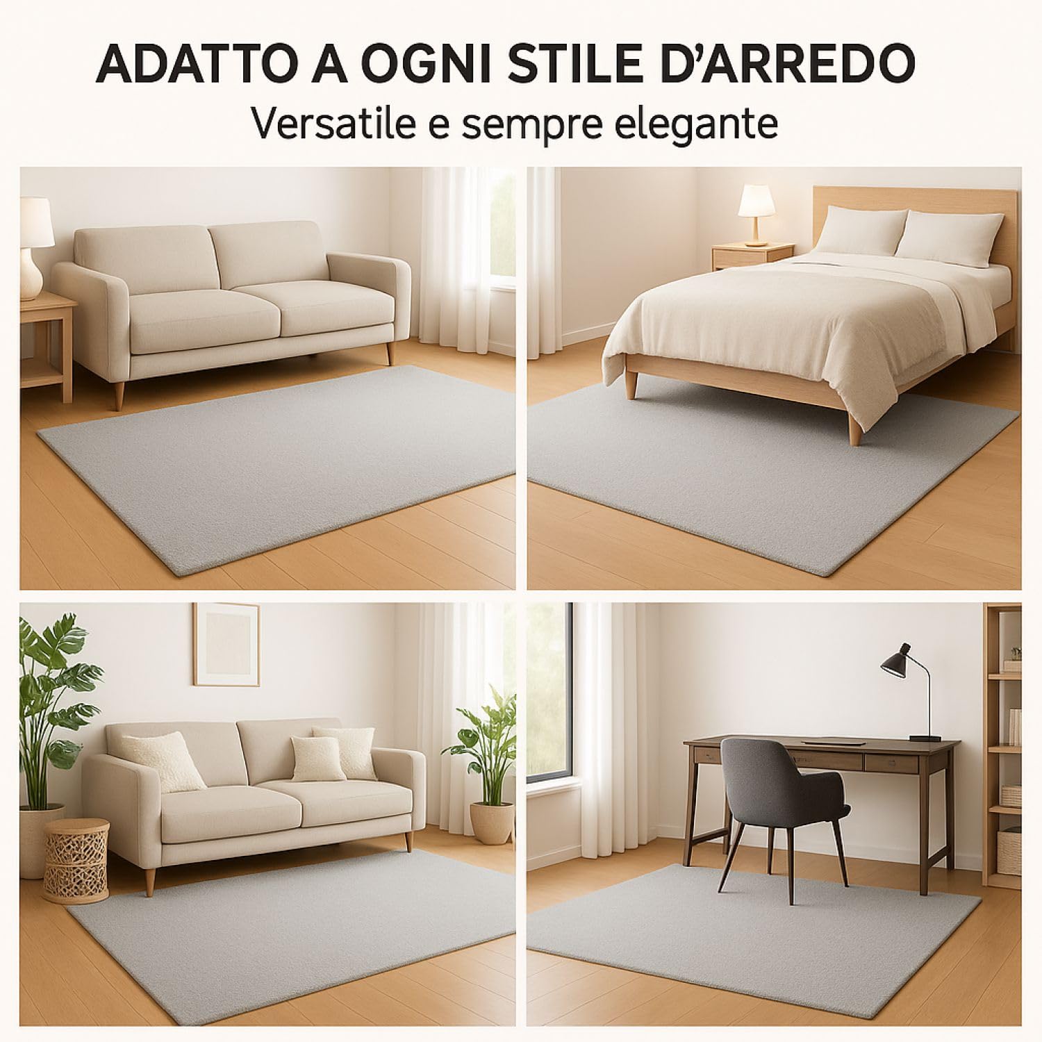 Leonardo Home - tappeto da soggiorno moderno a pelo corto - fondo antiscivolo - lavabile a 30 gradi - super morbido
