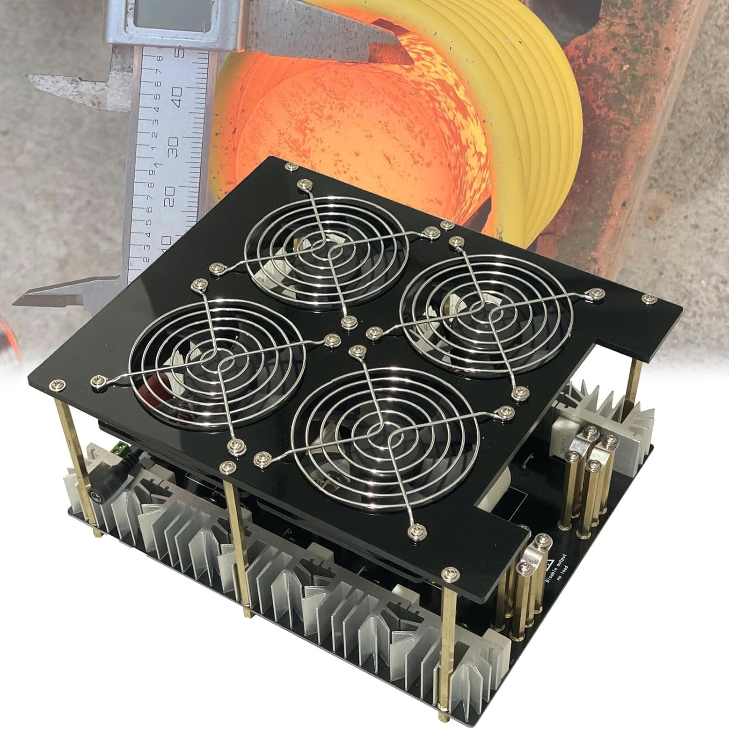 Płyta grzewcza indukcyjna 5000W magnetyczna nagrzewnica indukcyjna z pompą wodną ze spiralną cewką do hartowania metali żelaznych(70ml Crucible)