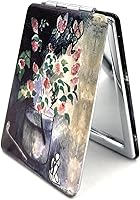 Vista 32 de Espejo Compacto Espejo de Cartera Espejo Pequeño de Maquillaje Espejo de Viaje Mini Espejo de Bolsillo Espejo de Lápiz Labial Flor de Almendro Van