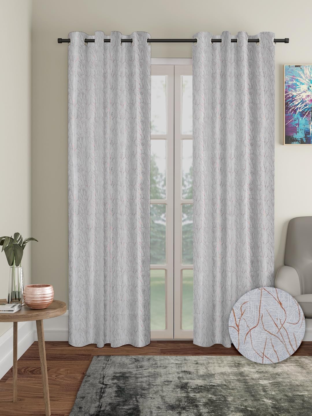 Cortina Knitting Foil Curtains | 160 GSM | Door - 7 Feet | Pack of 2 | Bedroom Living Room Kids Room | Plain Door Curtain |Grey (B0CYLYBG8W) Amazon Price History, Amazon Price Tracker