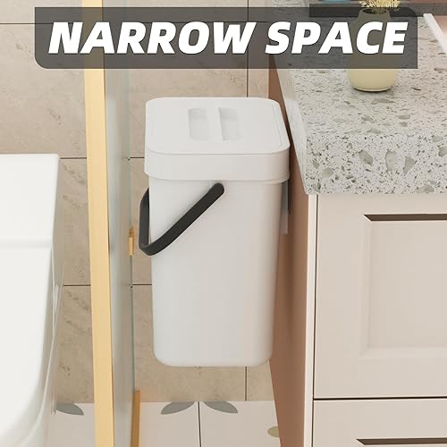 Miniatura 6 de Basurero de 5 l1.3 galones con tapa para cocina, contenedor de abono sellado debajo del fregadero, contenedor de basura de alimentos en la encimera,