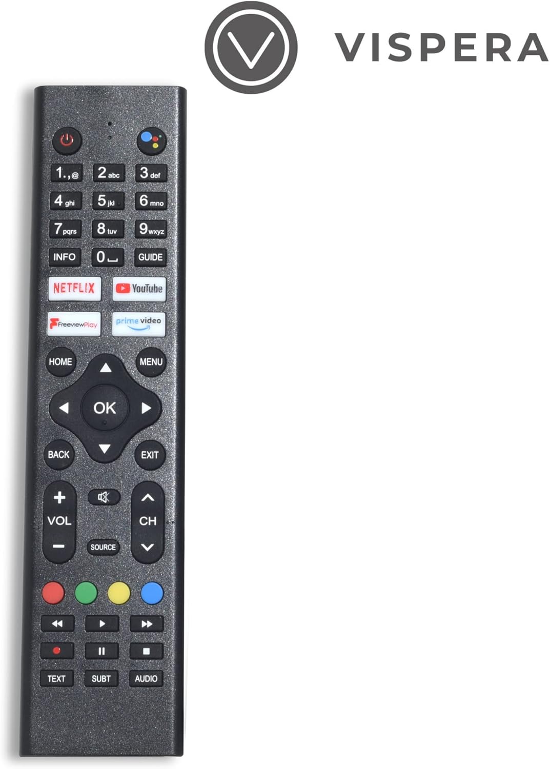 Close-up of Vispera Ai43T1 TV remote control