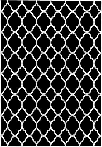 Toalla de mano con patrón de cuadrifolio blanco y negro con imagen de rosa 3D, 15 x 22 pulgadas, multicolor