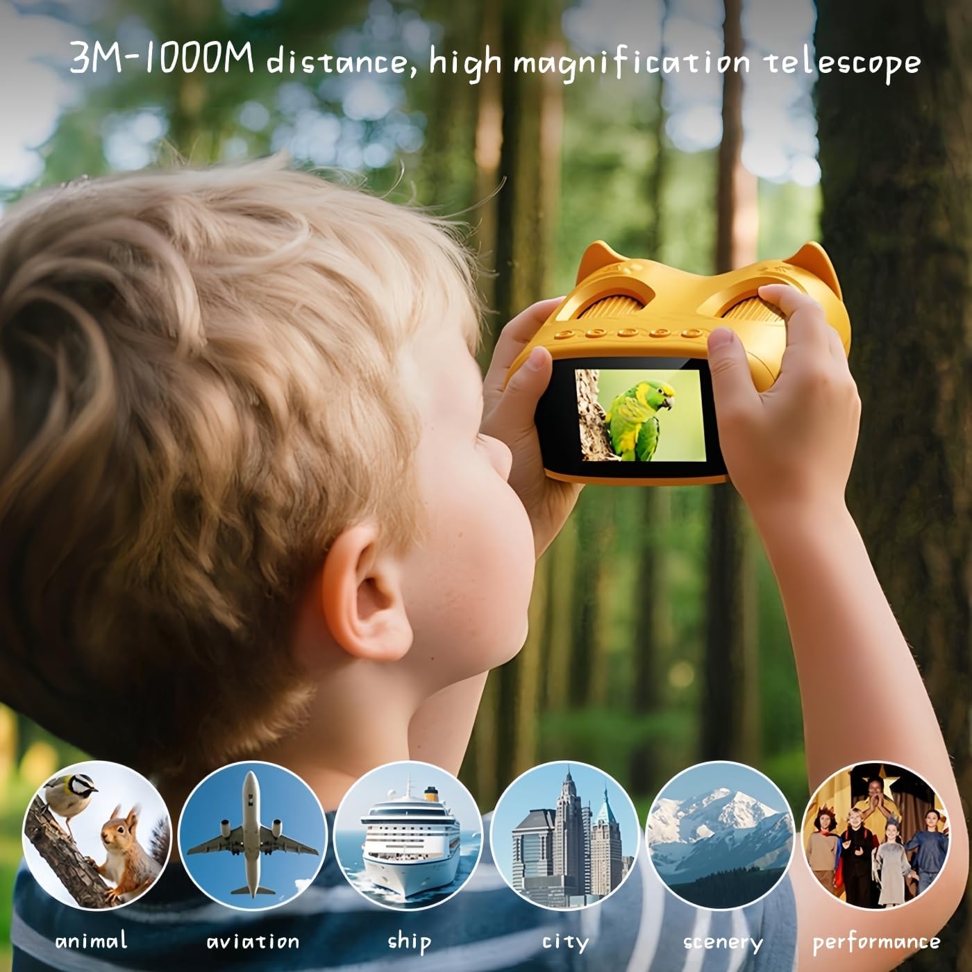 1000x Handheld Microscope and Telescope, Wonder Quest Digital Magnifying Glass in One, 2.0 IPS Screen, Portable Mini Microscope Suitable for School, Laboratory, andTravel, Type-C (Blue)