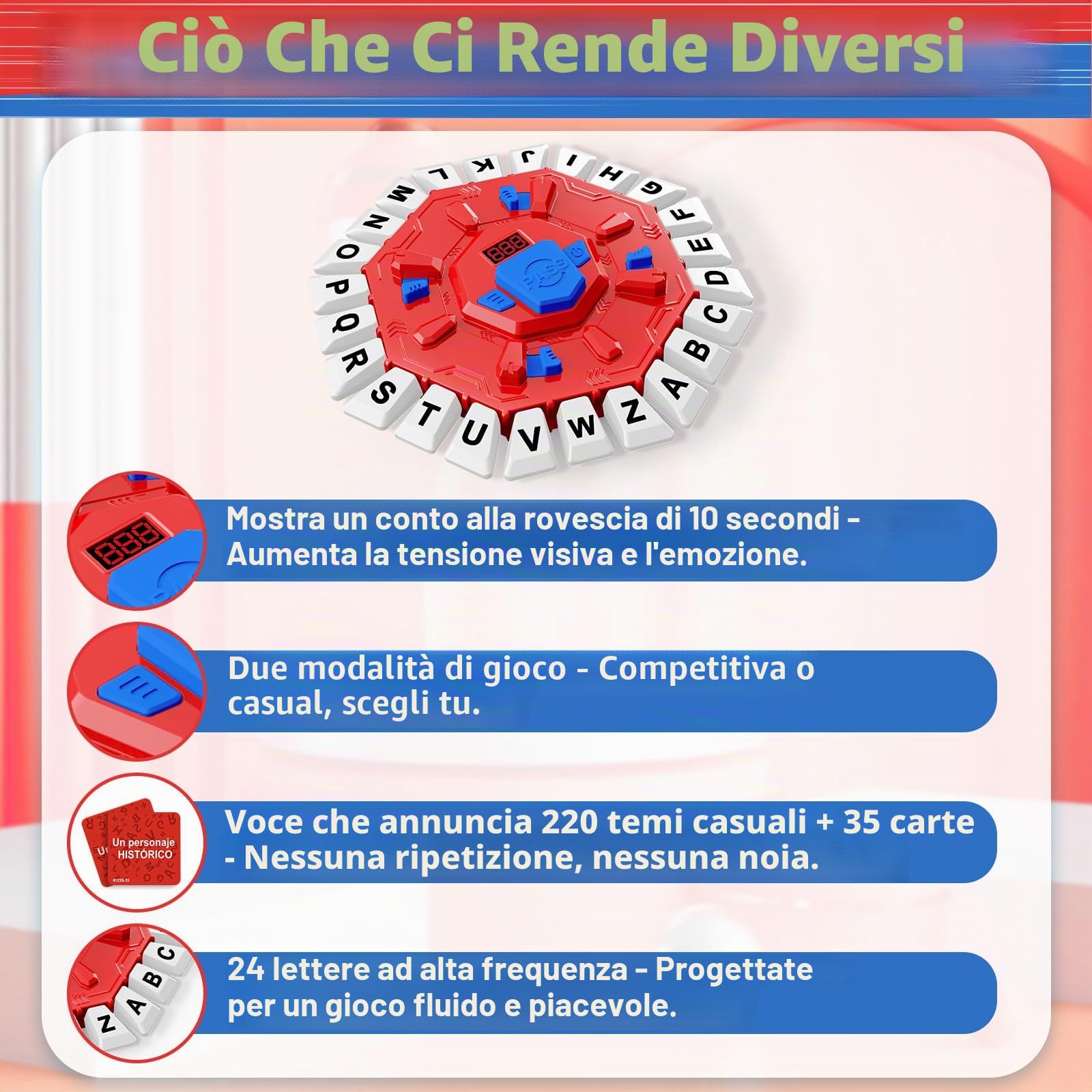 Resflycheng Juego de Mesa en Español con Pantalla Digital y 2 Modos de Juego, 35 Tarjetas Doble Cara, Ideal para Fiestas y Aprendizaje Interactivo, Juegos de Mesa para Niños y Adultos
