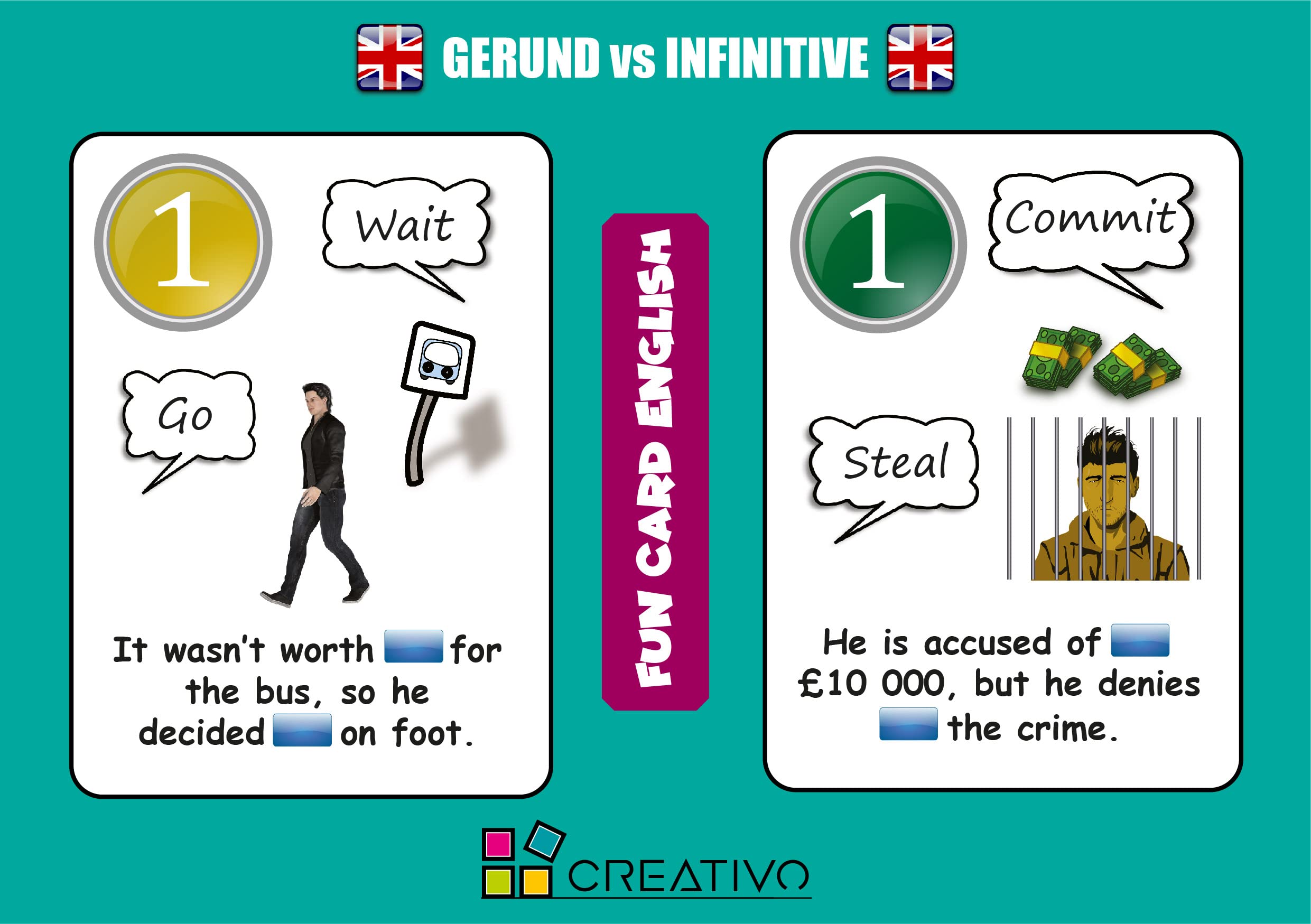 Fun Card English Gerund vs Infinitive KSIĄŻKA