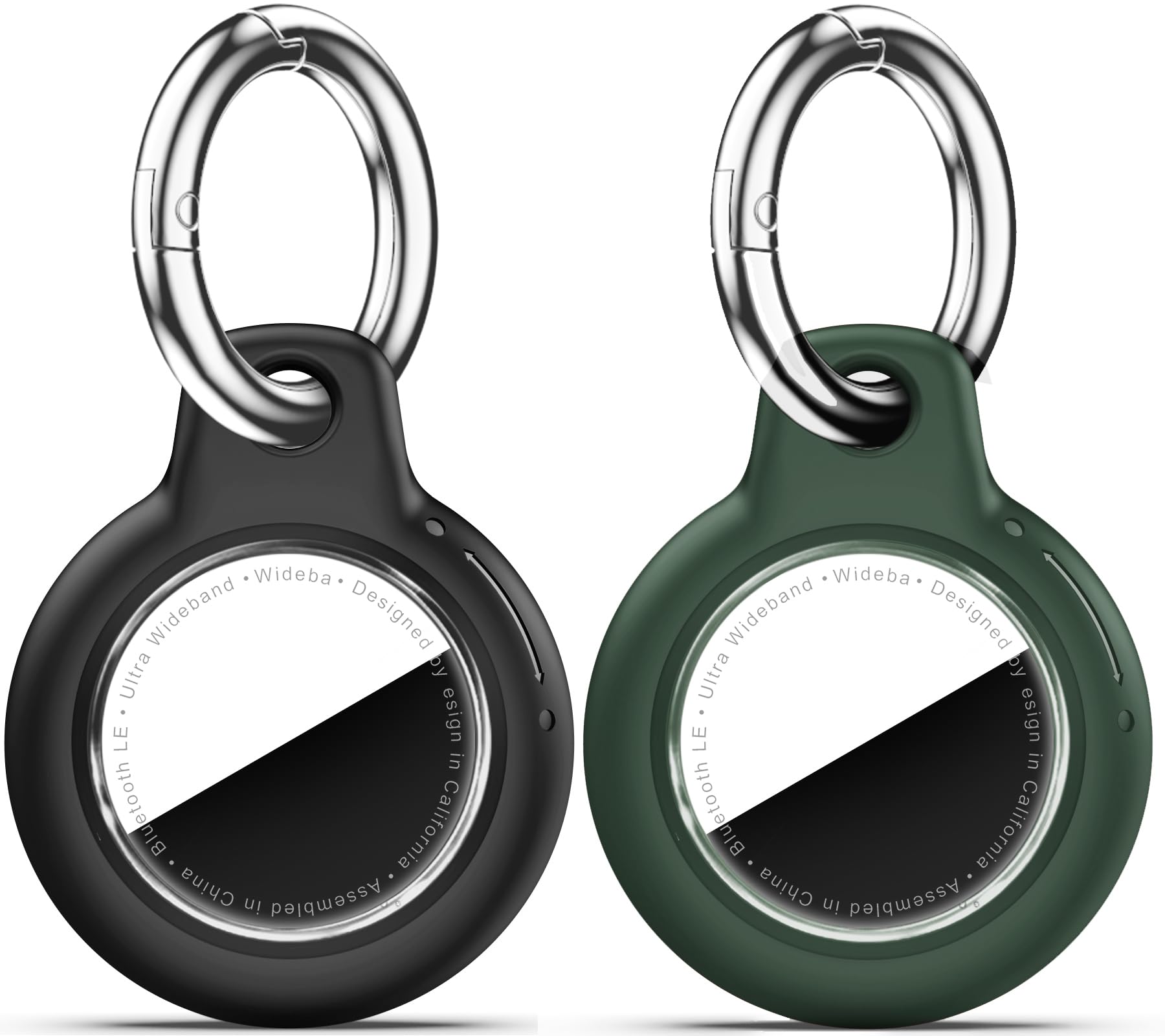 for Apple AirTag 2nd &amp; 1st Gen, Waterproof Case for AirTag Holder Keychain,GPS Tracker Cover for Dog,Car Key,Luggage-G6-Black+Dark Green