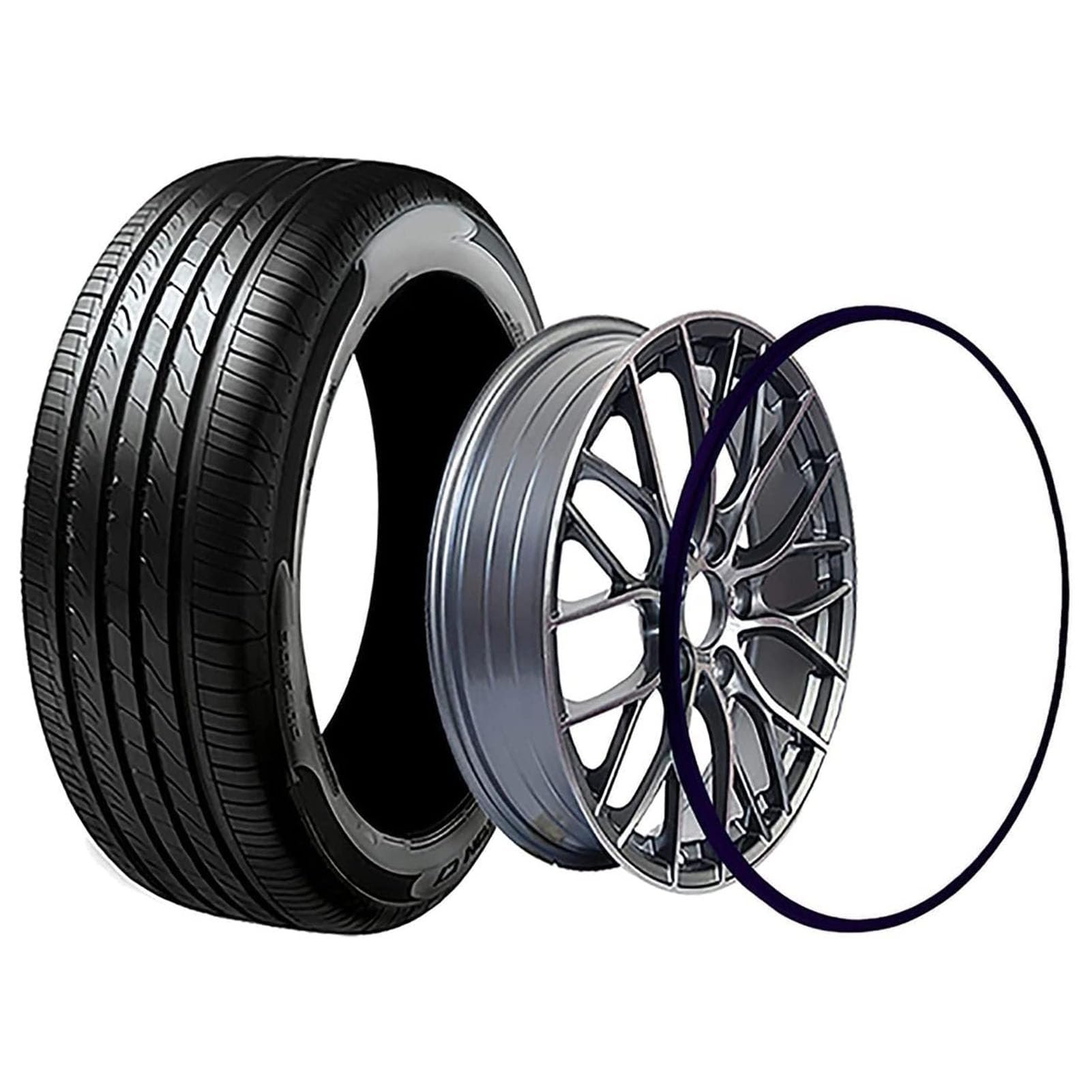 Protezione Del Cerchione Dell'auto, 16/17/18/19/20 Pollici Anello Di Protezione Del Bordo Della Ruota Protezione Cerchione Universale, Protezione per Cerchi in Lega Antigraffi(Size:19 inch,Color:Nero)