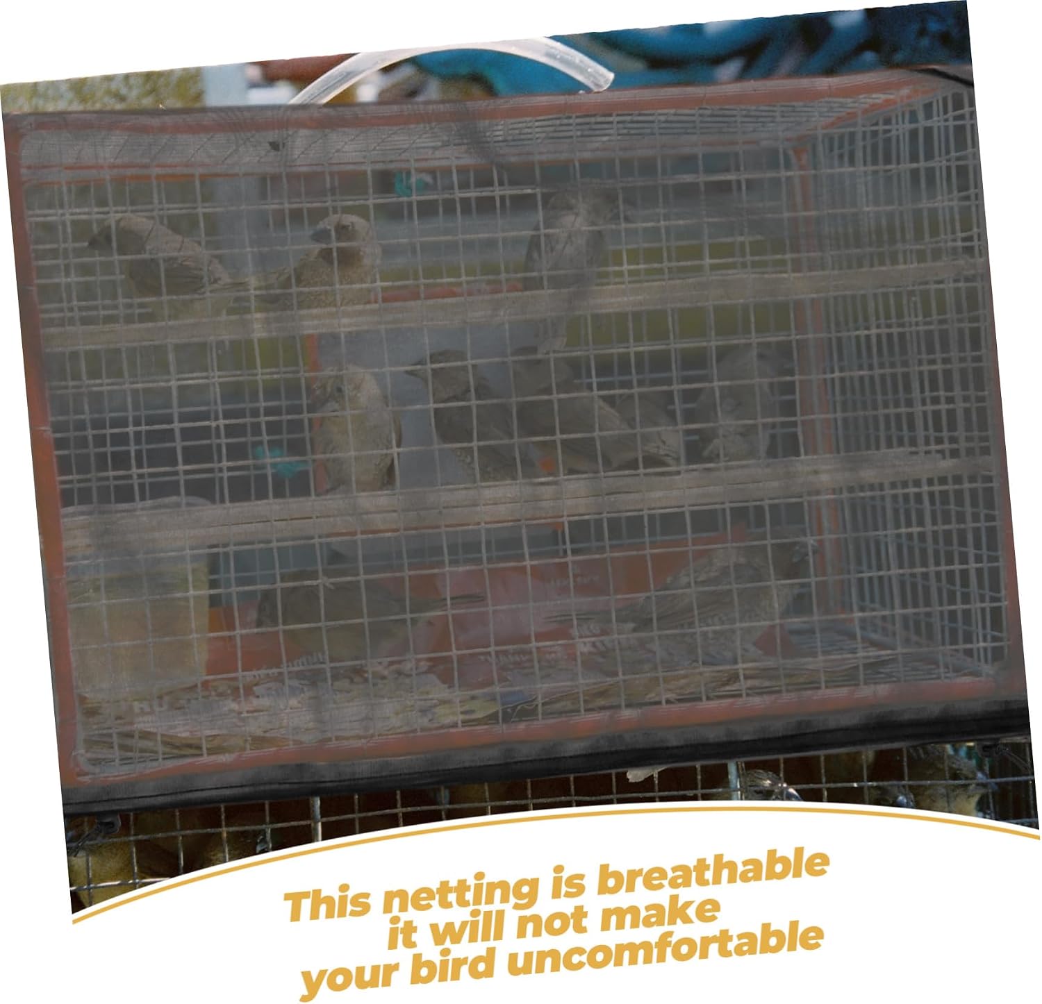 VICASKY Birdcage Mesh Cover Parrot Cage Accessory Bird Food Netting Birdcage Cover Elastic Fit Clean Room