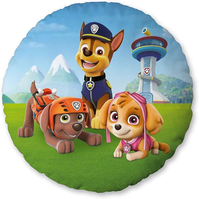 Herding Paw Patrol Decorative Pillow, Reversible Design, Ø 50 cm, Polyester