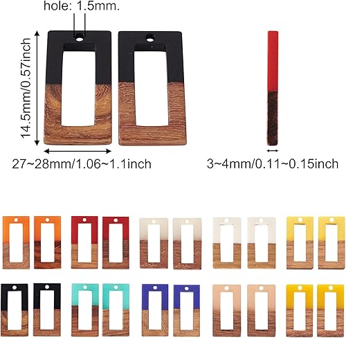 Vista 47 de Colgante de madera de resina, Resina, No es una piedra preciosa 0negro