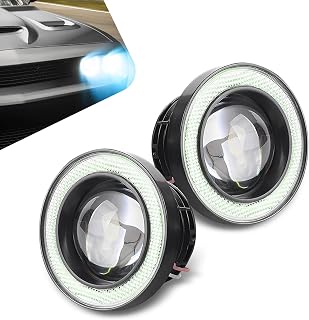 Car Angel Eye LED Fog Light, 3" Round Fog Lights, Universal Super Bright Daytime Running Light (Ice Blue)