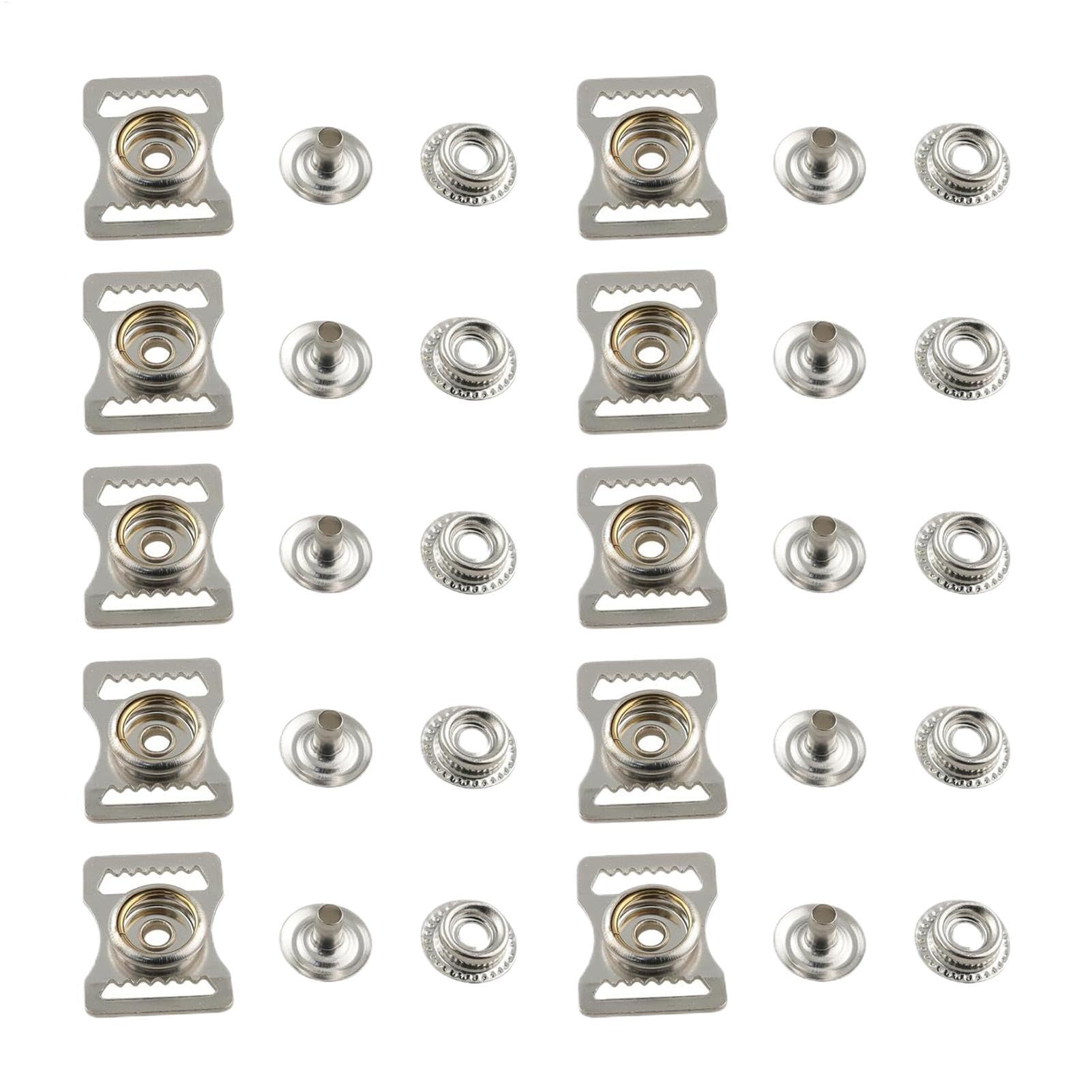 Kit de boucle de casque - 10 adaptateurs de mentonnière en acier inoxydable - Accessoires de casque - Kit de réparation multifonctionnel pour football, baseball, hockey, softball