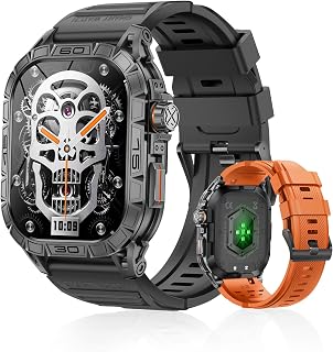 Military Smart Watch for Men, 1.96" AMOLED Smartwatch with Bluetooth Make/Answer Calls,IP68 Waterproof/Heart Rate/Sleep Tr... Price In India