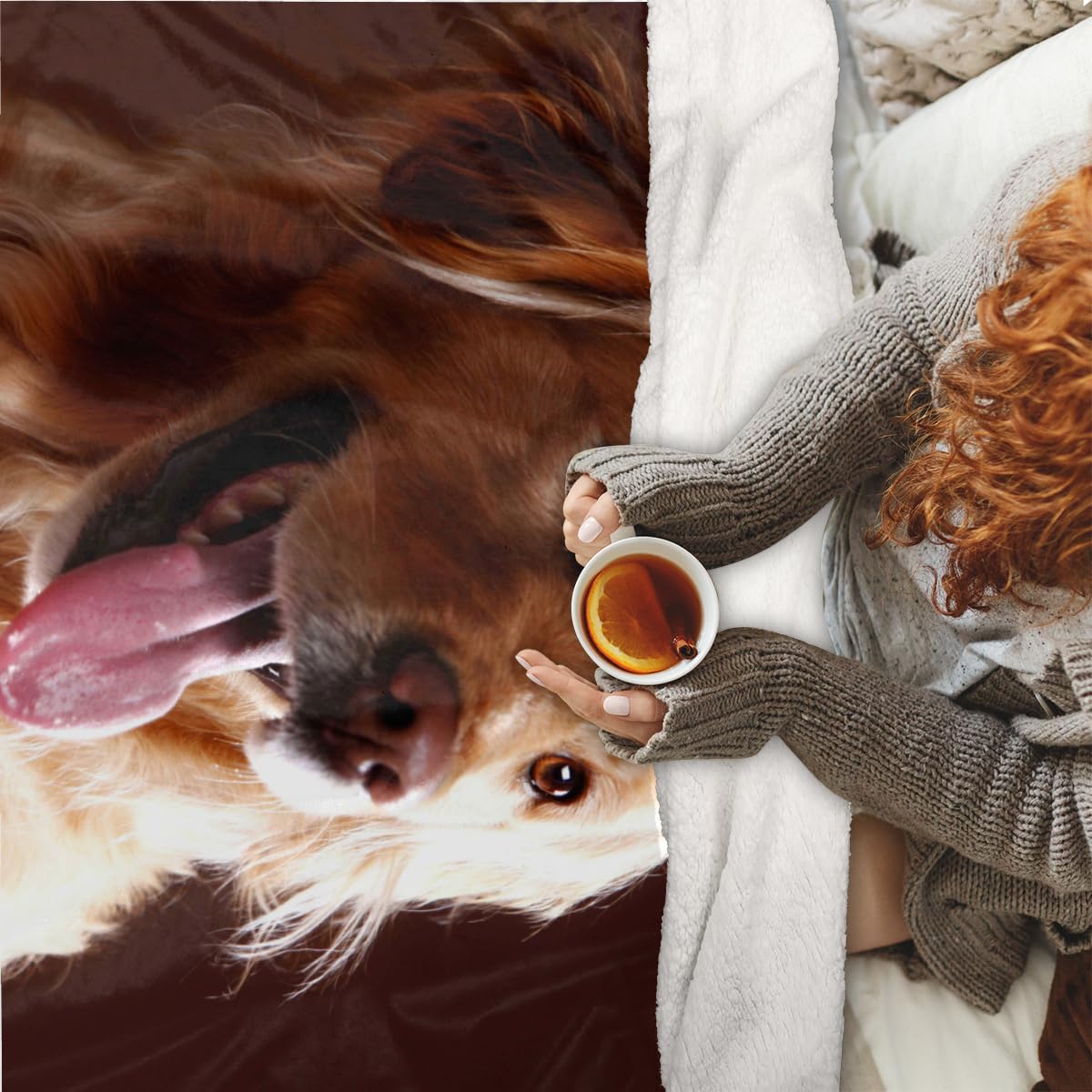 Coperta In Flanella Personalizzata Con Golden Retriever – Morbida E Calda Per Divano E Letto, Regalo Per Ragazze E Ragazzi (76x101 Cm) - 2