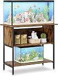 APPLOYN 40-50 Gallon Fish Tank Stand, Aquarium Stand with Shelf, Black | Fish Tank Accessories Storage, Turtle & Reptile Terrarium with 3 tier storage shelf