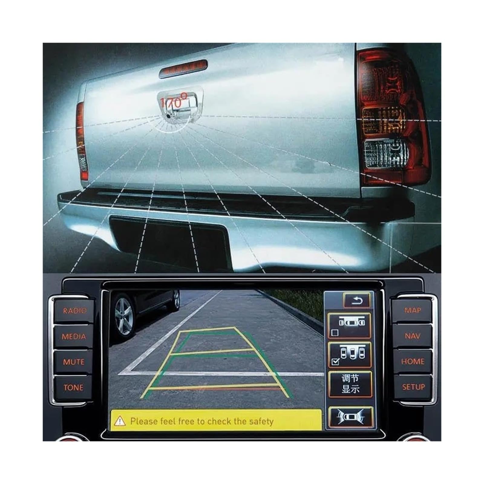 Copia Seguridad Cámara Cámara Estacionamiento Marcha Atrás Para Toyota Para Hilux 2005-2014 Manija Portón Trasero