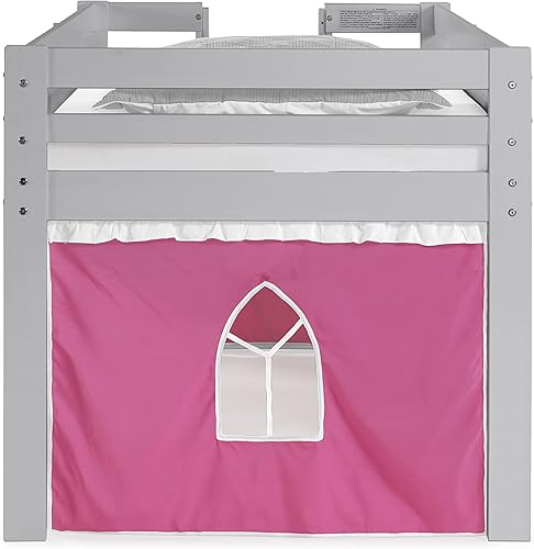 Miniatura 7 de Alaterre Furniture Jasper - Cama tipo loft tamaño individual, marco gris paloma y fondo rosa/blanco Gris (Dove Gray),Espresso,Blanco