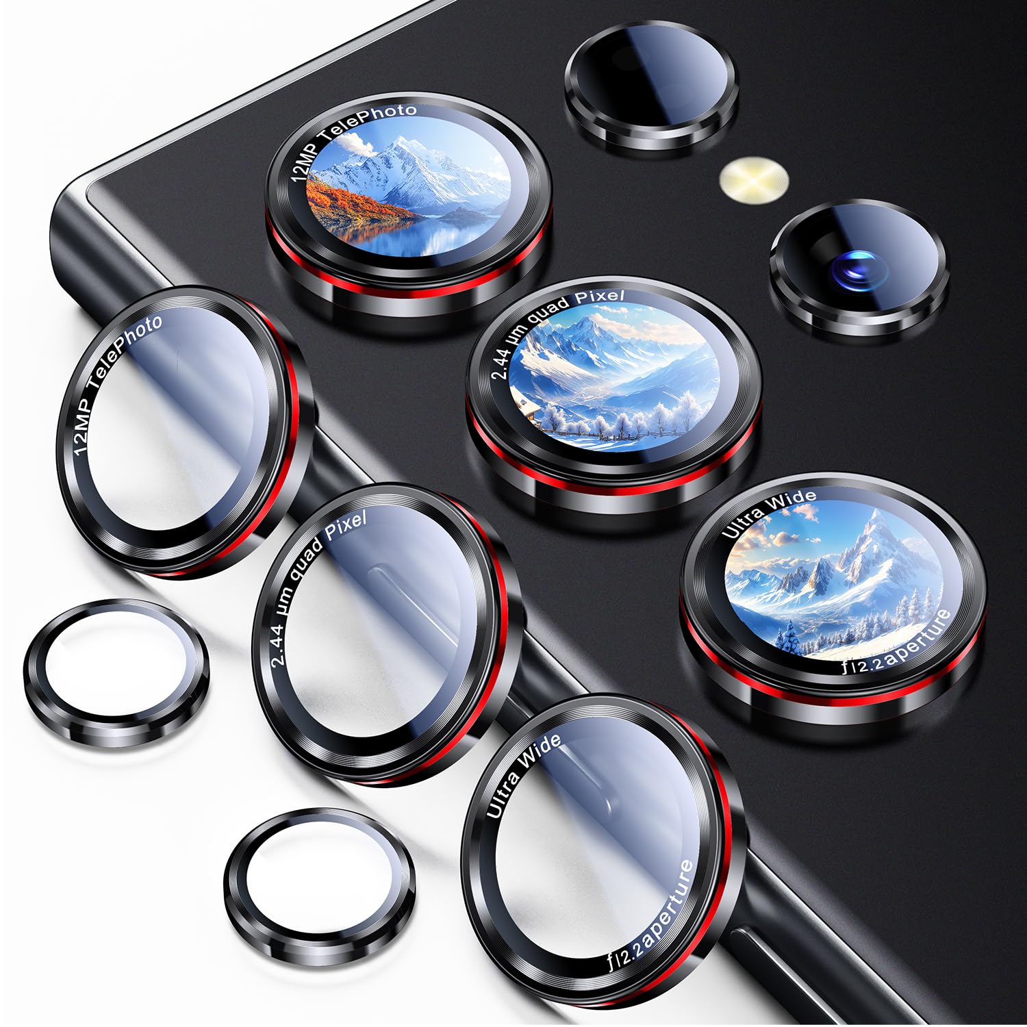 Uyiton for Samsung Galaxy S24 Ultra Camera Lens Protector, Unique Design