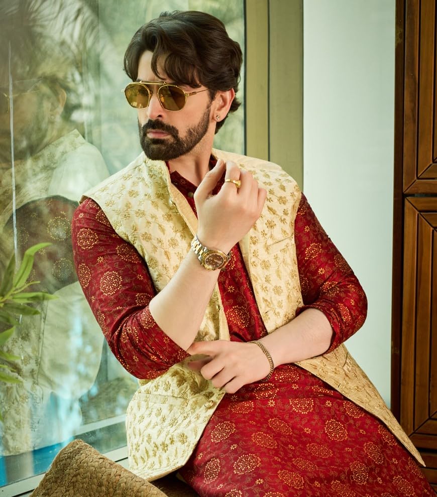 Image of SOJANYA (Since 1958, Men's Silk Fancy Border Dhoti