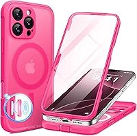 Vista 28 de BERFY Funda para iPhone 16 Pro, compatible con MagSafe, protector de pantalla de vidrio templado 9H integrado y protección de cámara, funda
