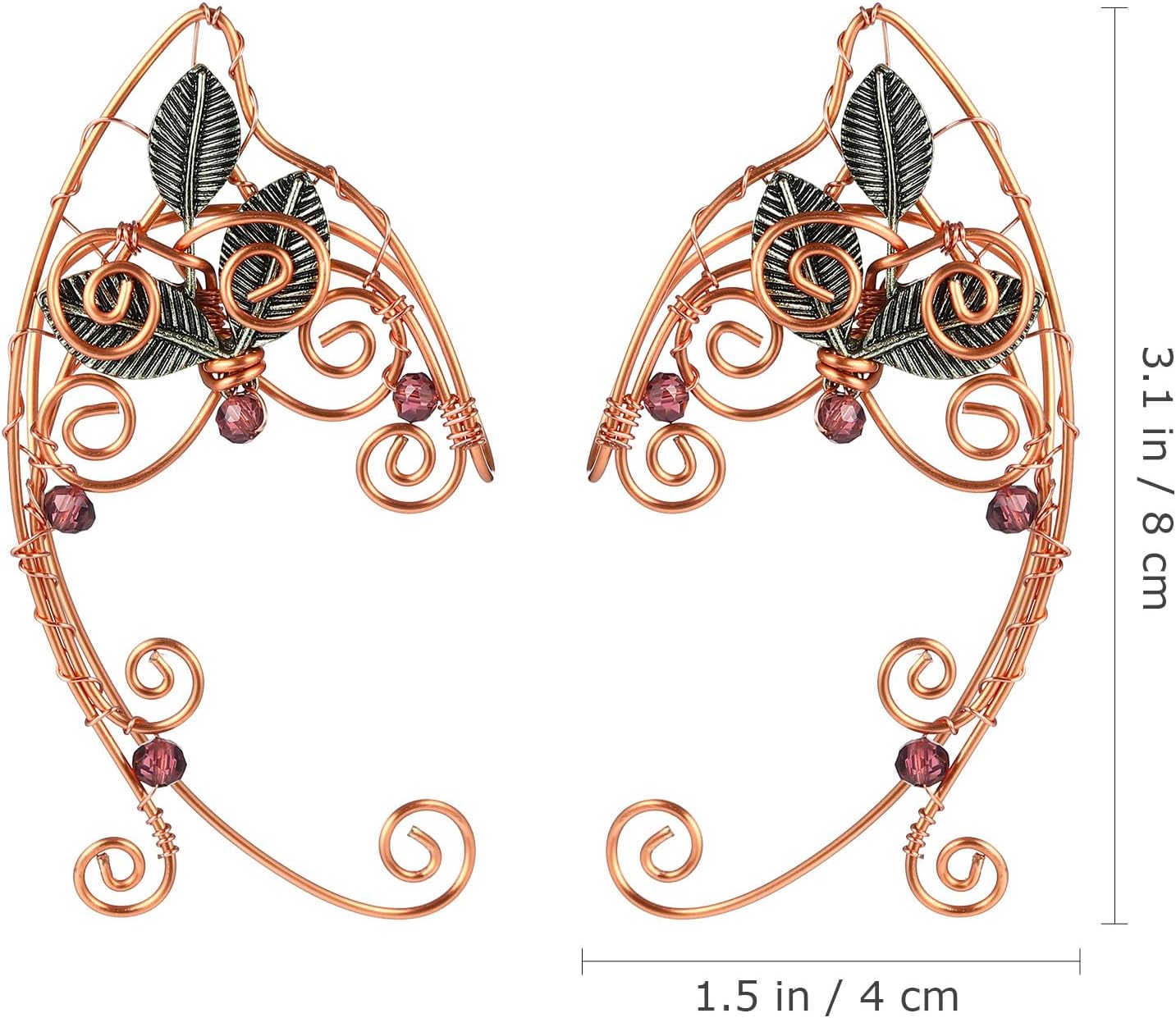 Beaupretty Ear Cuffs Elven Ear Cuffs Fairy Earrings Fairy Earrings Jewelry Wrap Cosplay for Halloween Christmas Costume Accessories Cosplay