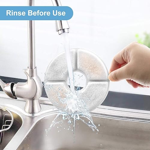 Miniatura 10 de Paquete de 16 filtros de agua para gatos, filtros de repuesto para fuentes cuadradas de mascotas de 84 oz2.5 L, dispensador automático de agua