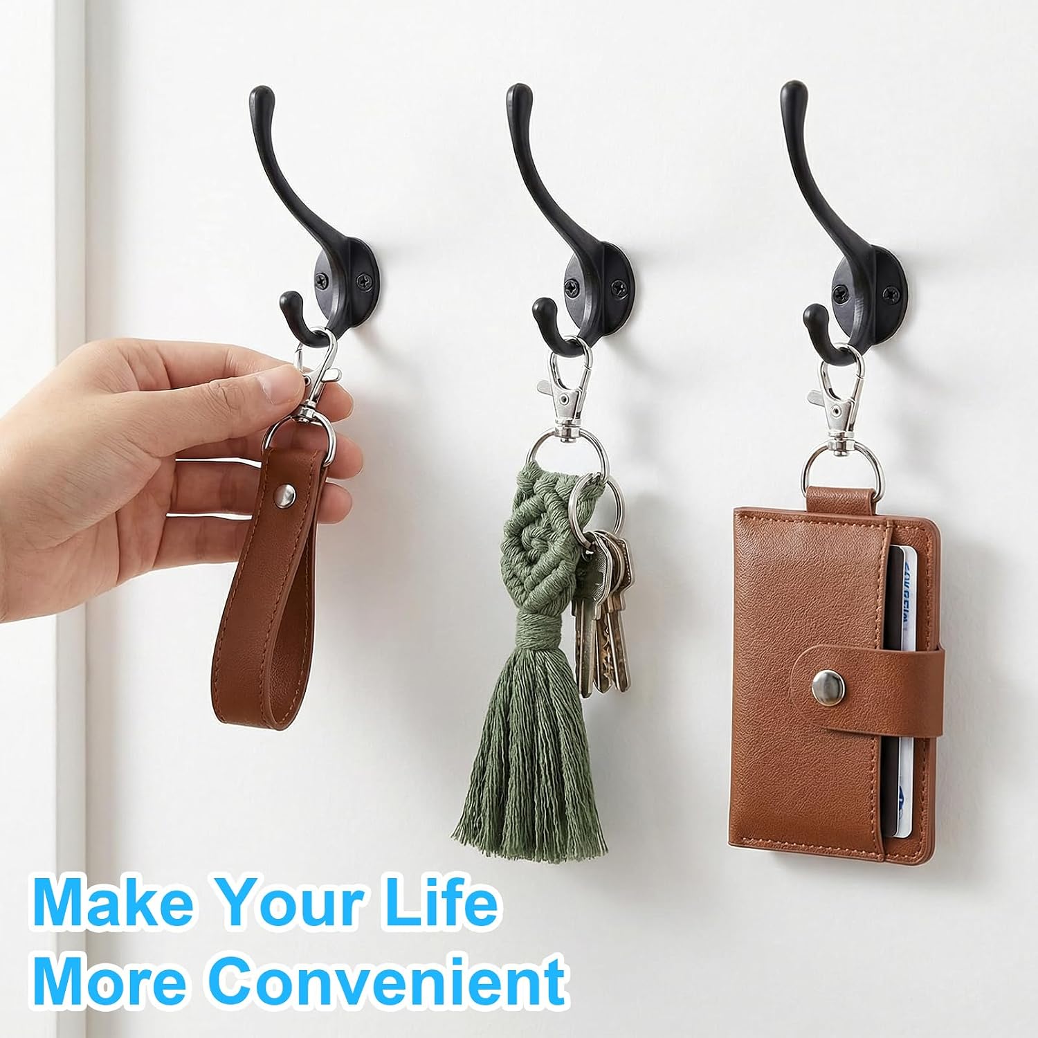 200 Pcs 3/4 inch Key Chain Clip Hook, D Ring Clip Keychain Lanyard Swivel Snap Hooks Clip on Key Ring for Crafts and Purse Hardware