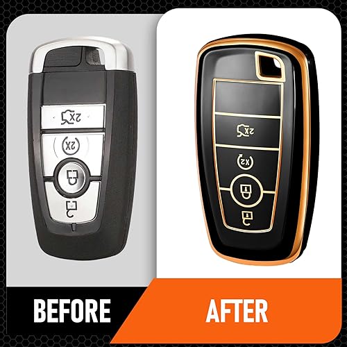 Miniatura 6 de Toykee Funda de llavero para Ford Bronco con 4 botones, funda de TPU (azul)