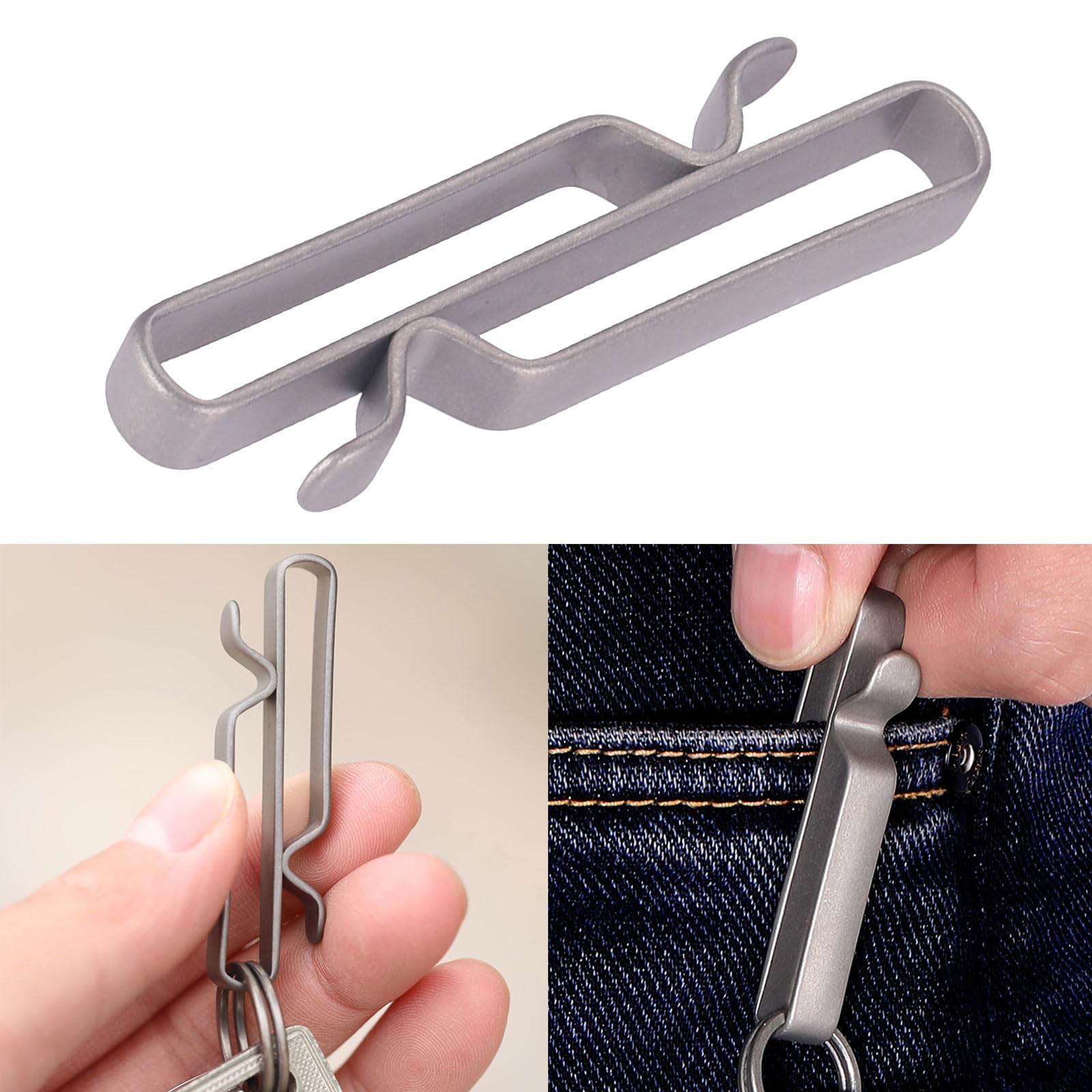 Amazon.co.jp: S 字型両面ベルトキーホルダーチタンベルトループ