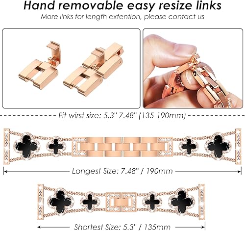 Miniatura 4 de WINGLE para Galaxy Watch 88 Classic Banda 404446mm Galaxy Watch 7 6 5 4 FE Banda 40mm 44mm Samsung Watch 5 Pro Bandas 45mm, Bandas Brillantes de