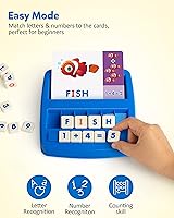 Vista 2 de Coogam Juego de emparejar letras, tarjetas flash de ortografía y lectura del alfabeto, rompecabezas de números y palabras matemáticas Montessori