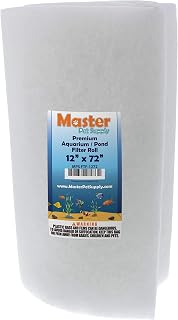 Premium Aquarium Filter Pad Roll, Cut to Fit 12" by 72", Micron Fiber Filtration Media for Freshwater, Saltwater Aquariums, Koi Ponds, Fish Tanks, Reefs - Clean Crystal Clear Water