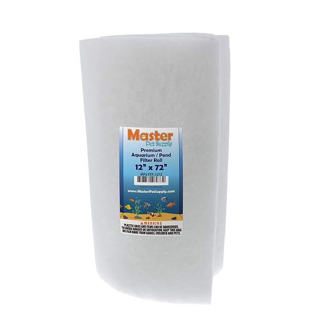 Master Pet Supply Premium Aquarium Filter Pad Roll Cut to Fit 12 by 72 Micron Fiber Filtration Media