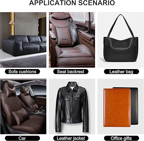 Miniatura 5 de Cintaparche de reparación de cuero autoadhesivo para sillones bolsos muebles asientos de auto mide 4 x 120 pulgadas color negro