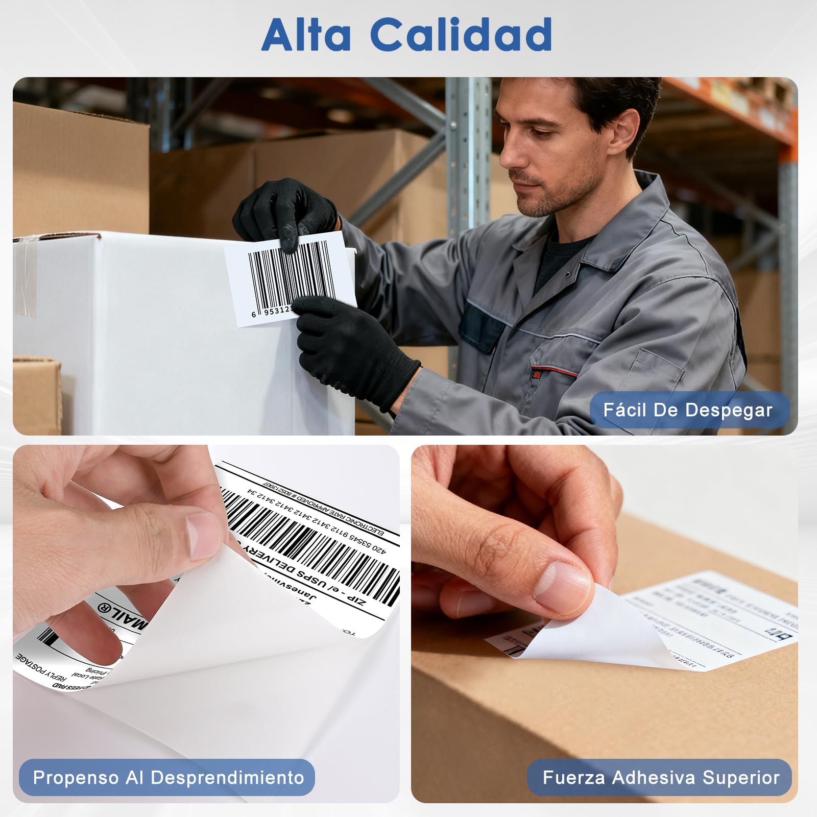 GuKKK Etiquetas Térmicas Directas de 4 "x 6", 500 Etiquetas de Dirrección Etiquetas de Envío, Etiquetas Térmicas Autoadhesivas para DHL, UPS, DPD-100 x 150 mm