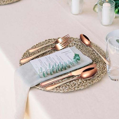 Miniatura 33 de A·HOUSEWARE - Juego de cubiertos iridiscentes con diseño hueco, 20 piezas, acero inoxidable, incluye tenedores, cucharas, cuchillos, utensilios