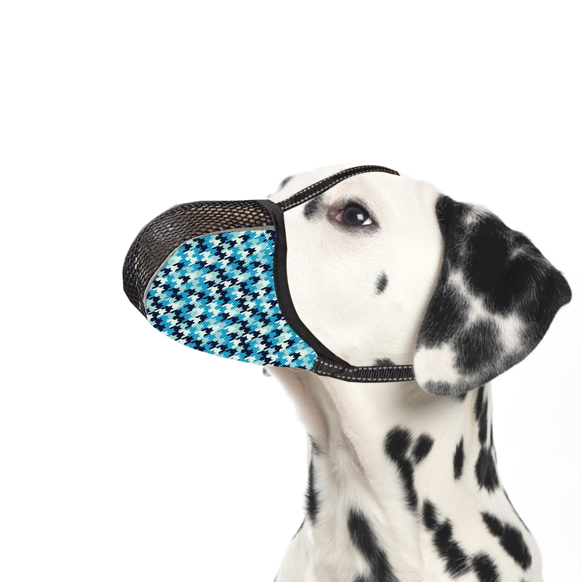 JOYPAWS Dog Muzzle Anti Prevent Biting Chewing Barking for Small Medium Large Dogs Soft Air Mesh Muzzles Reflective Ajustable Dog Mouth Guard Cover for Grooming Scavenging Blue L