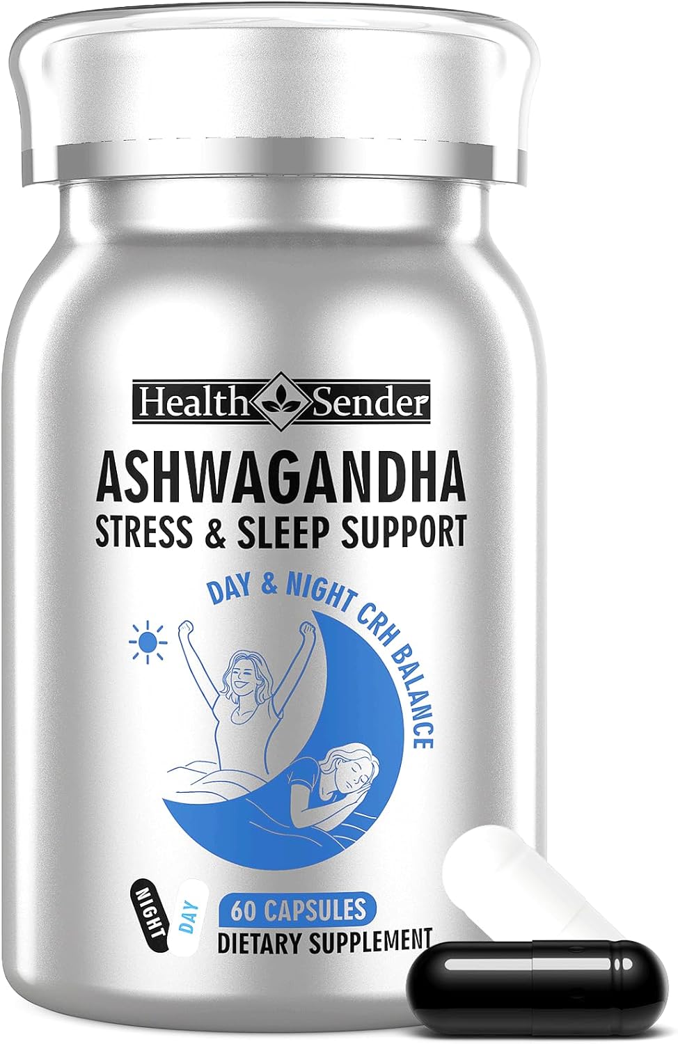 Cortisol-Manager for Women & Men, Day + Night 15-in-1 Cortisol Reducer, Cortisol Supplements with Ashwagandha Complex, Rhodiola Rosea, Melatonin, for Mood, Focus, Sleep,Energy Support