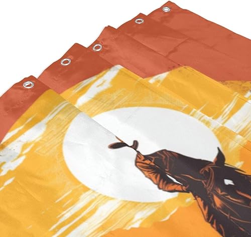 Miniatura 3 de YLATY3085 - Cortina de ducha con diseño de caballo y vaquero para baño, juego de cortina de ducha estilo bohemio con 12 ganchos, estilo bohemio,