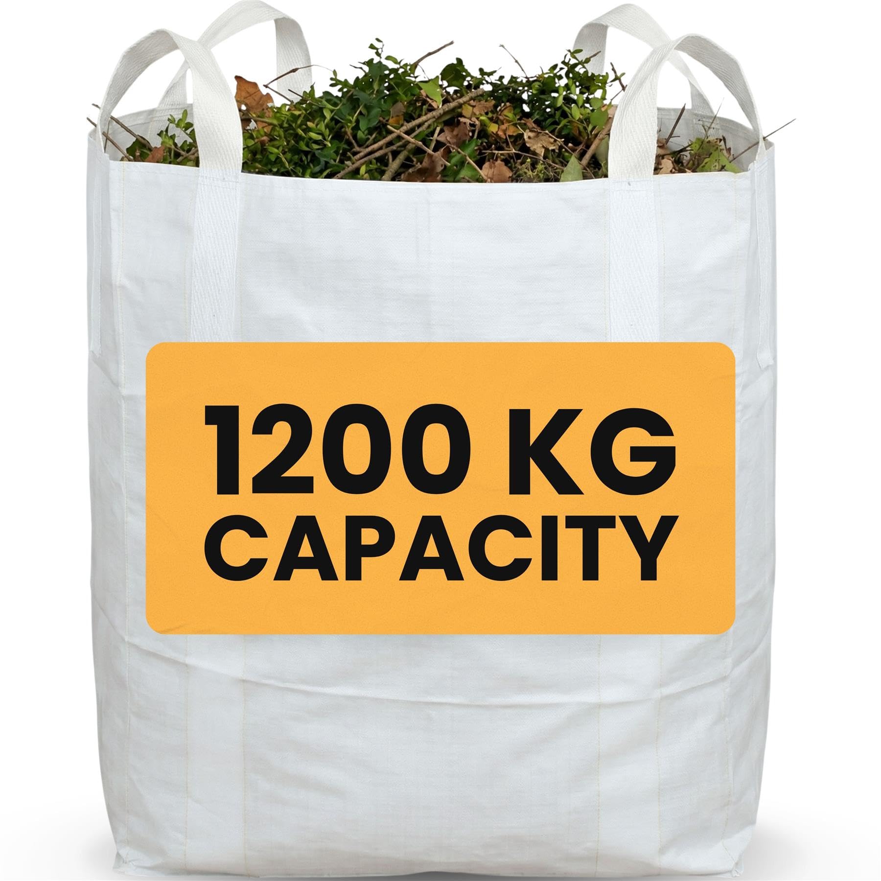 Extra Large 1.2 Tonne Builders Bag – FIBC Ton Bag – Heavy-Duty Polypropylene Bulk Bags with Reinforced Lifting Loops and Stitching – Reusable Dumpy Sack for Industrial or Garden Use