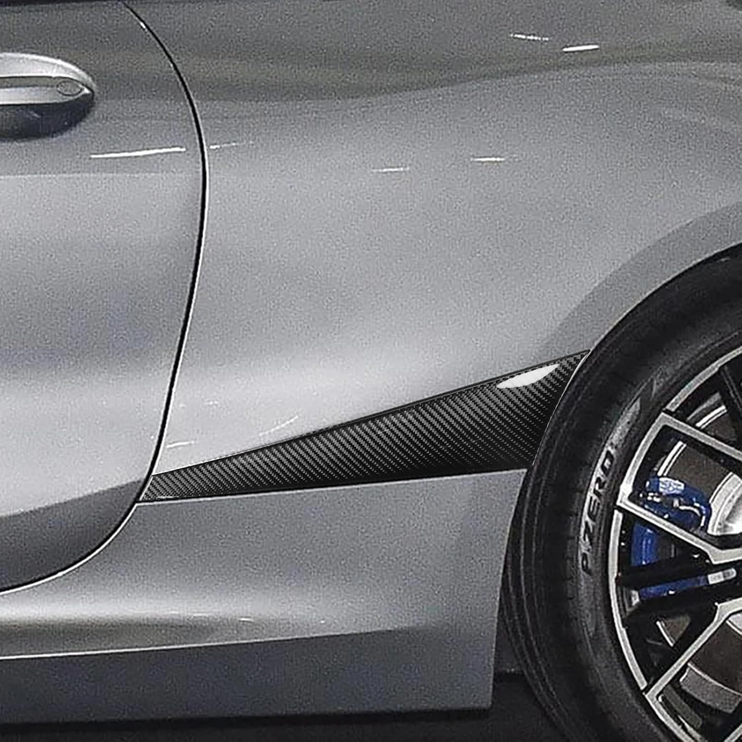 Car Carbon Fiber Accessories Rear Fender 2pcs Protective Cover Anti-Scratch Sticker Compatible with BMW 8 Series 2019 2020 2021 2022 (2-Door)