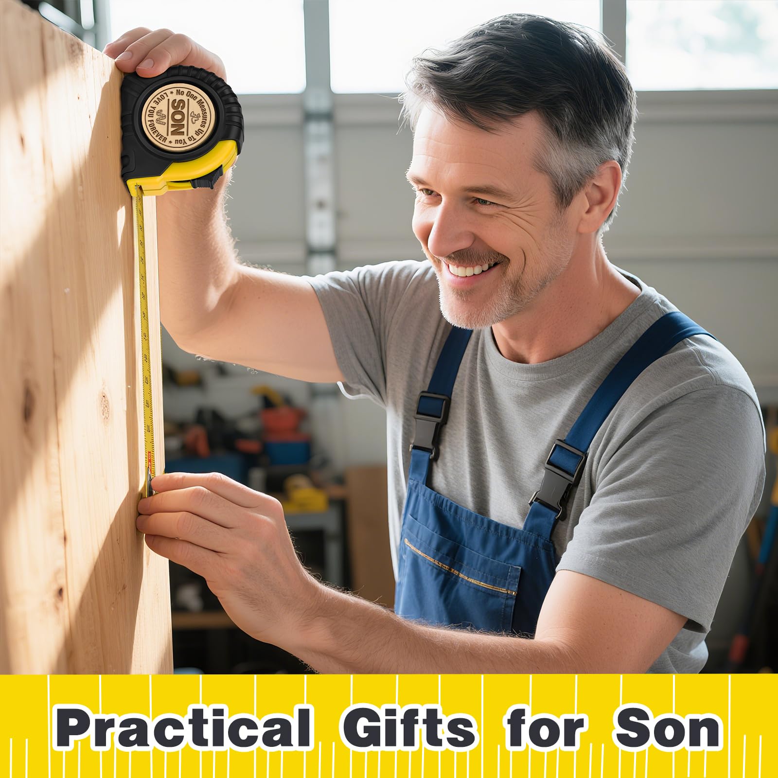 Son Gifts from Mom Dad, Birthday Gifts for Son, Gifts for Son, to My Son Birthday Graduation Wedding Gifts for Teens Adult Son in Law Bonus Step, Funny Engraved 10 FT Tape Measure Useful Tools